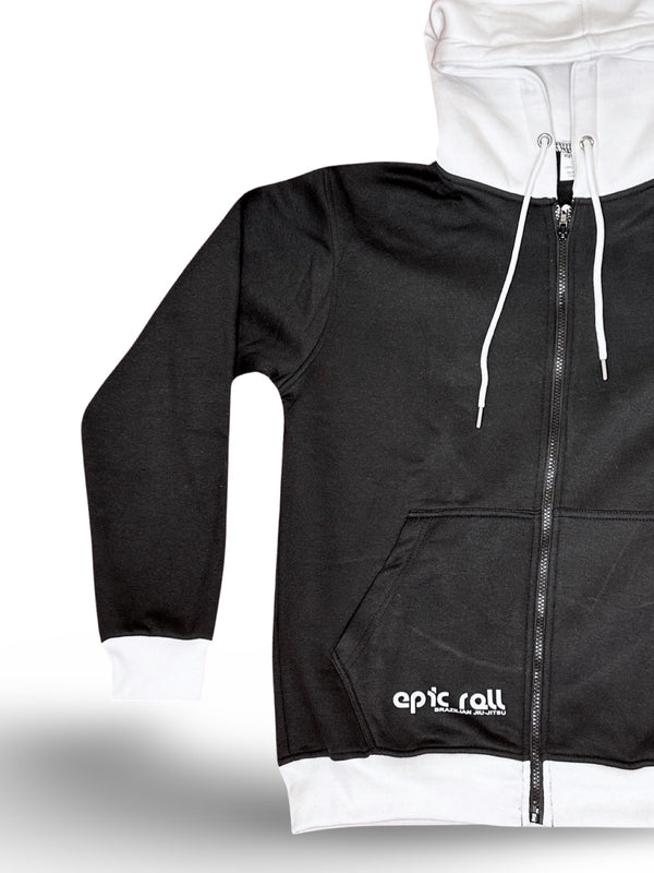 Black and White Epic Roll Hoodie