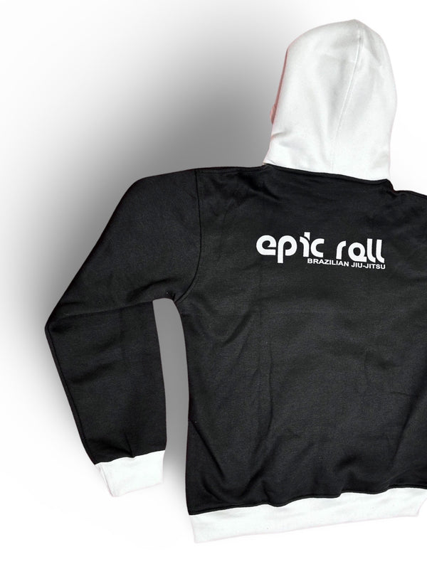 Black and White Epic Roll Hoodie