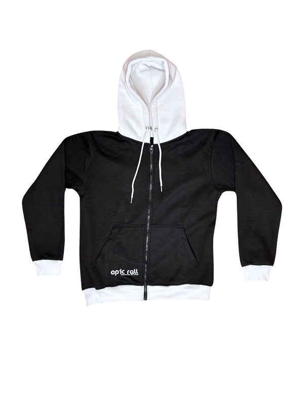 Black and White Epic Roll Hoodie
