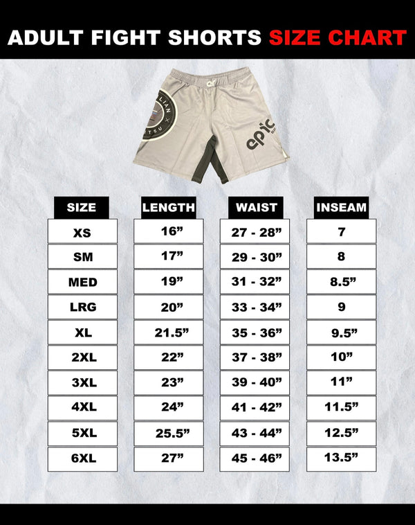 Epic Grappling Shorts (Elastic Waistband) Ocean Storm