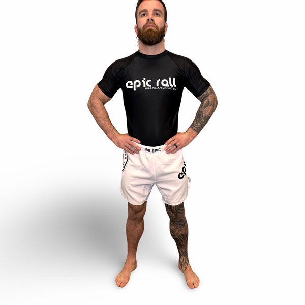 Epic Grappling Shorts 2.0 (Elastic Waistband) Ghost White