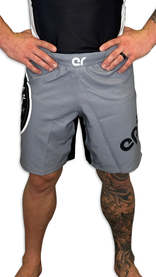 Epic Grappling Shorts (Elastic Waistband) Grey Skies