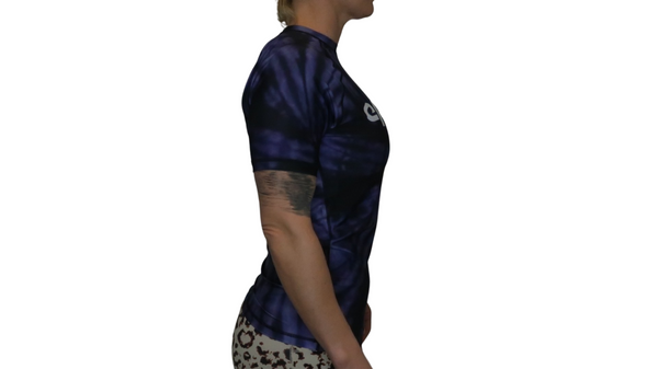 Tie Dye Rash Guard (Purple Haze) Short Sleeve