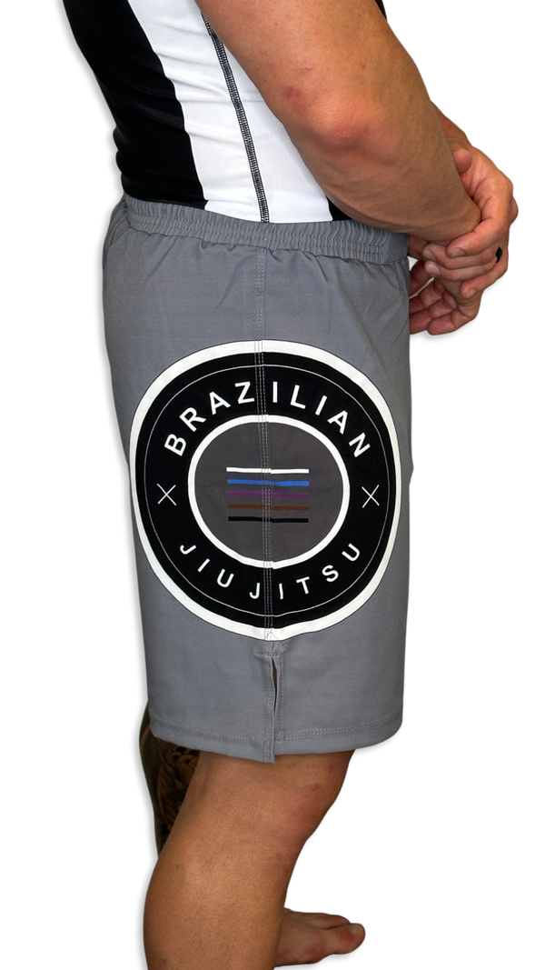 Epic Grappling Shorts (Elastic Waistband) Grey Skies