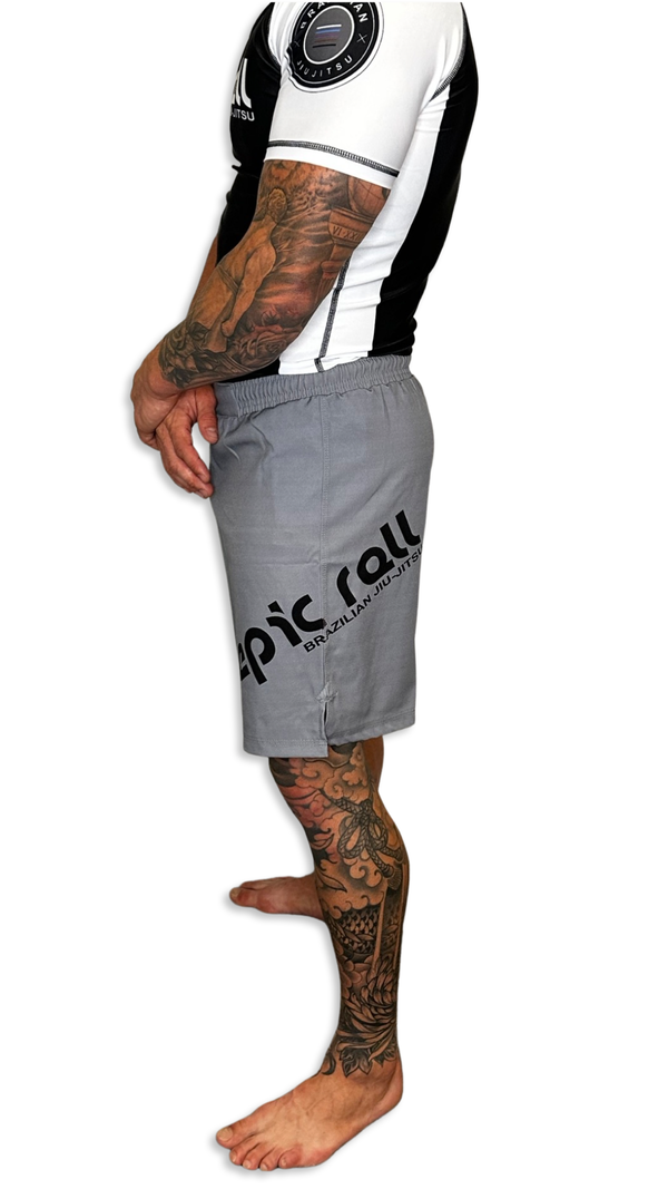 Epic Grappling Shorts (Elastic Waistband) Grey Skies