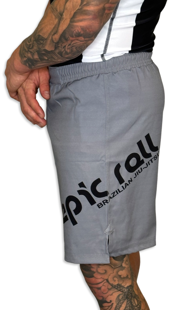 Epic Grappling Shorts (Elastic Waistband) Grey Skies