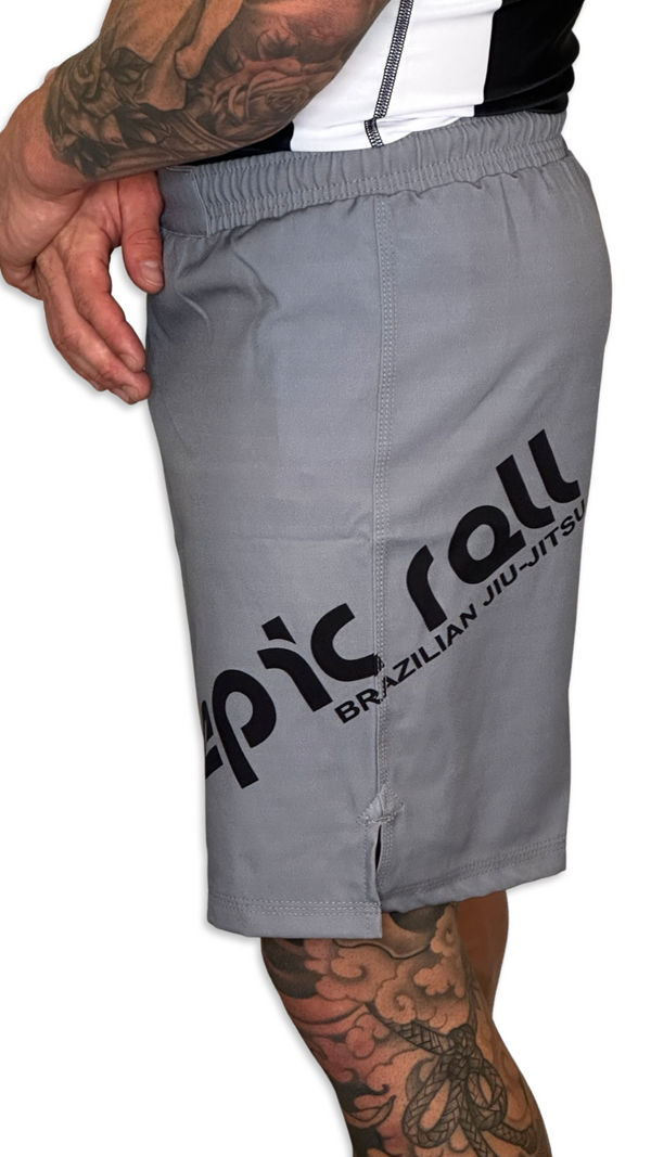 Epic Grappling Shorts (Elastic Waistband) Grey Skies