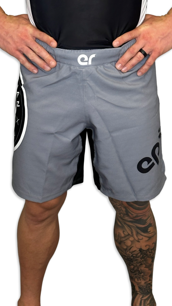 Epic Grappling Shorts (Elastic Waistband) Grey Skies