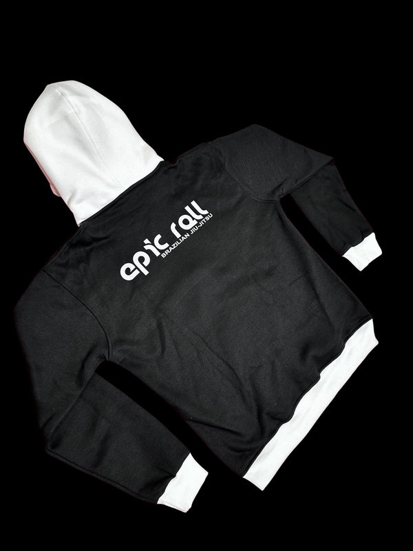 Black and White Epic Roll Hoodie
