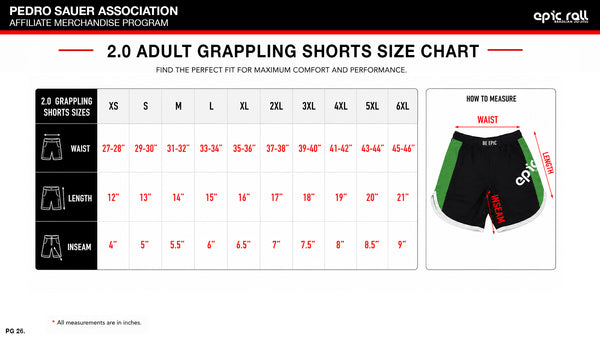Pedro Sauer - Classic Black 2.0 Grappling Shorts