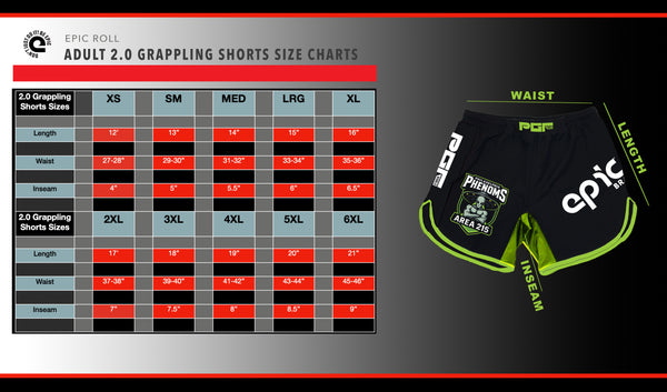 Philadelphia Phenoms Grappling Shorts- White and green