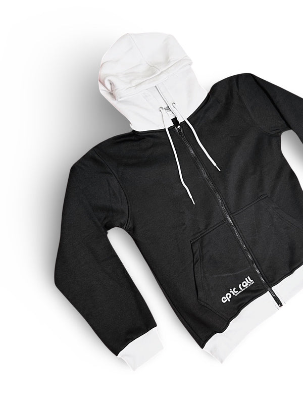 Black and White Epic Roll Hoodie
