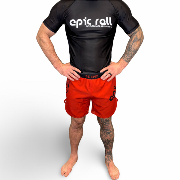 Epic Grappling Shorts 2.0 (Elastic Waistband) Blood Red