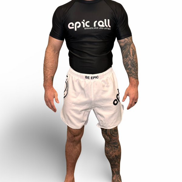 Epic Grappling Shorts 2.0 (Elastic Waistband) Ghost White