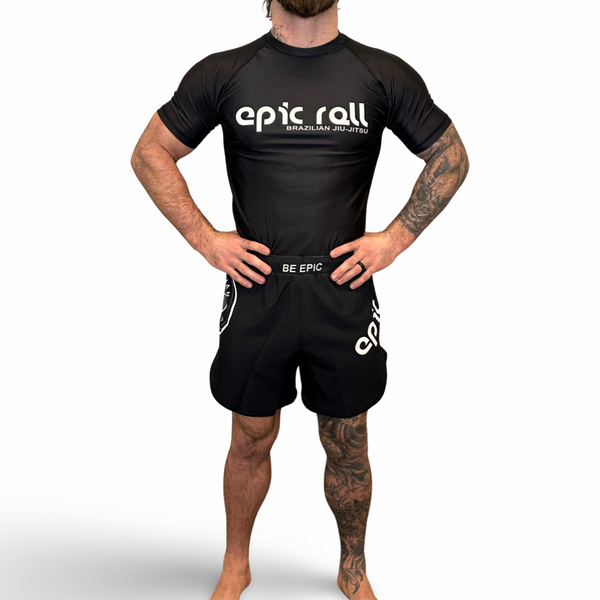 Epic Grappling Shorts 2.0 (Elastic Waistband) Matte Black