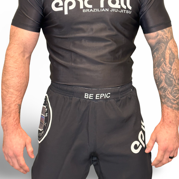 Epic Grappling Shorts 2.0 (Elastic Waistband) Matte Black