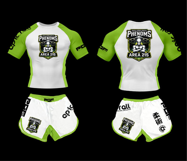 Philadelphia Phenoms Season 10 Full nogi Kit- White & Green
