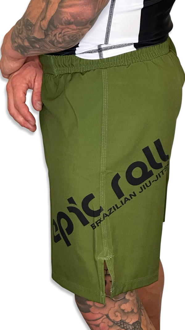 Epic Grappling Shorts (Elastic Waistband) Military Green