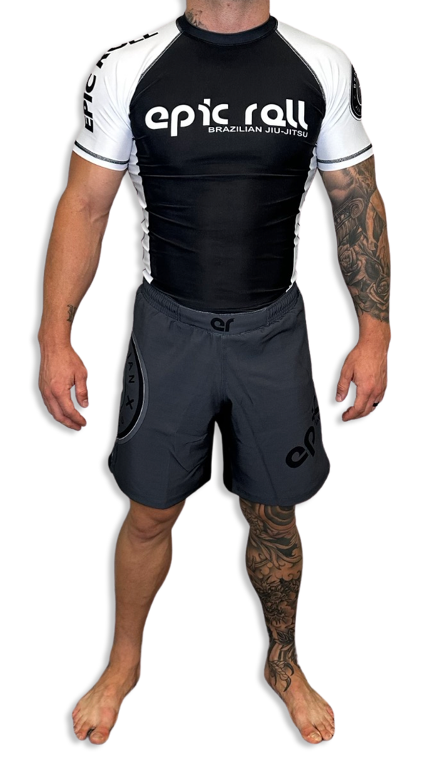 Epic Grappling Shorts (Elastic Waistband) Ocean Storm