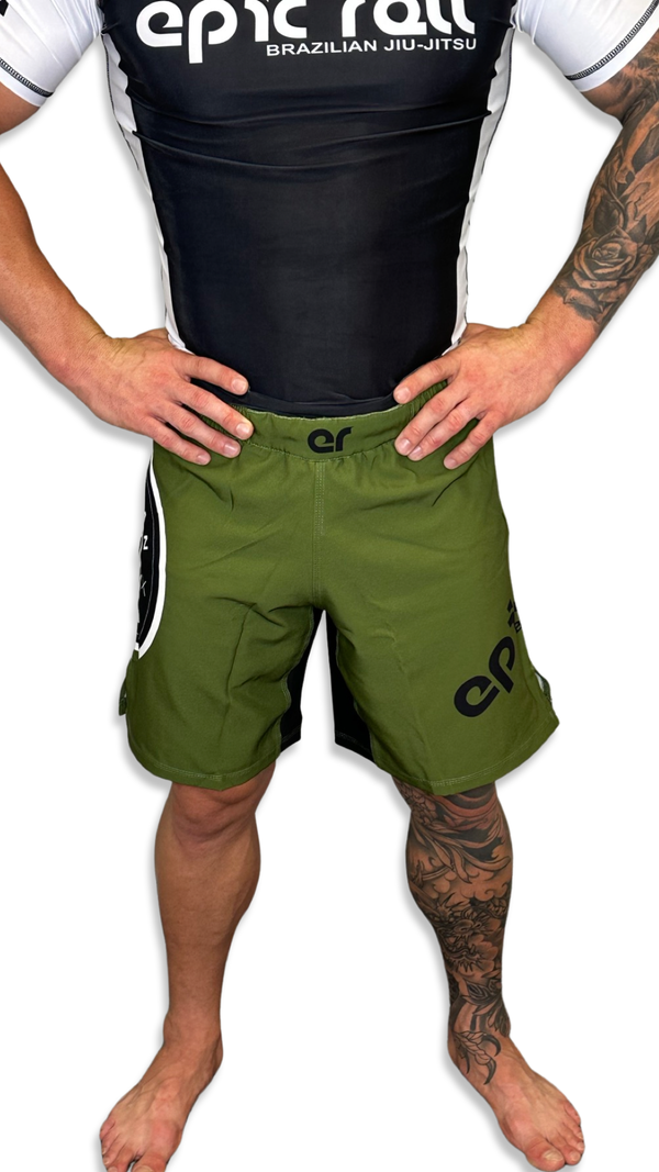 Epic Grappling Shorts (Elastic Waistband) Military Green