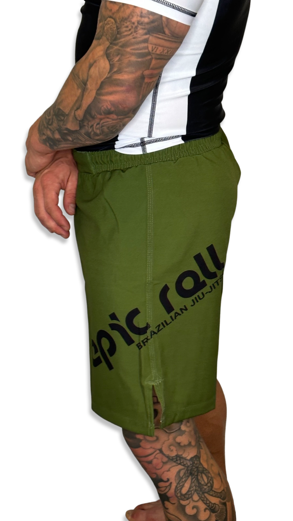 Epic Grappling Shorts (Elastic Waistband) Military Green