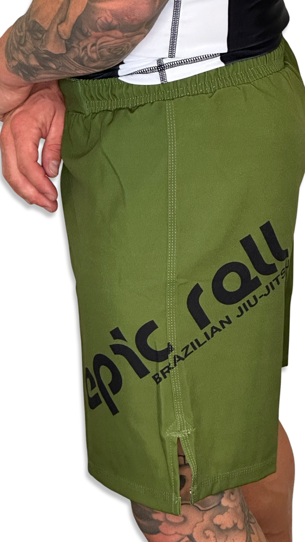 Epic Grappling Shorts (Elastic Waistband) Military Green