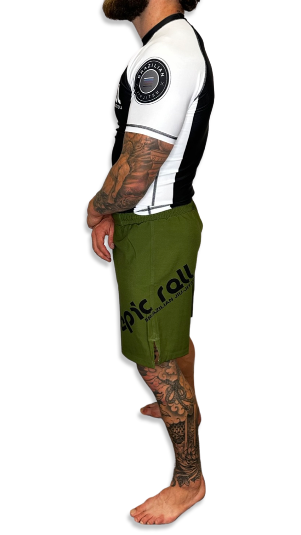 Epic Grappling Shorts (Elastic Waistband) Military Green