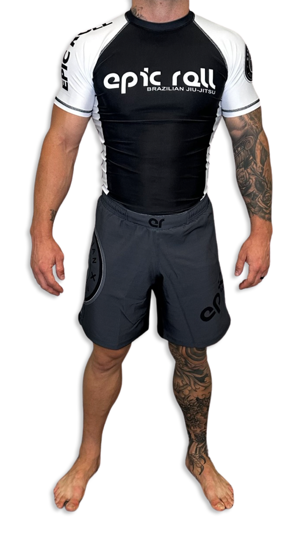 Epic Grappling Shorts (Elastic Waistband) Ocean Storm