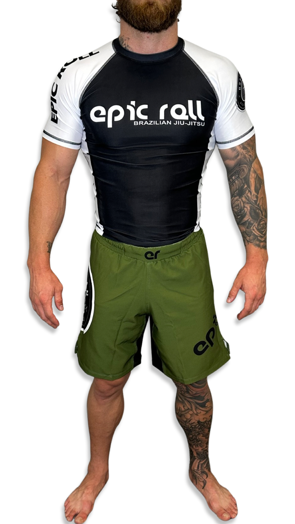 Epic Grappling Shorts (Elastic Waistband) Military Green