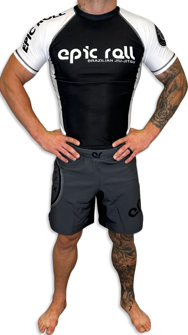 Epic Grappling Shorts (Elastic Waistband) Ocean Storm