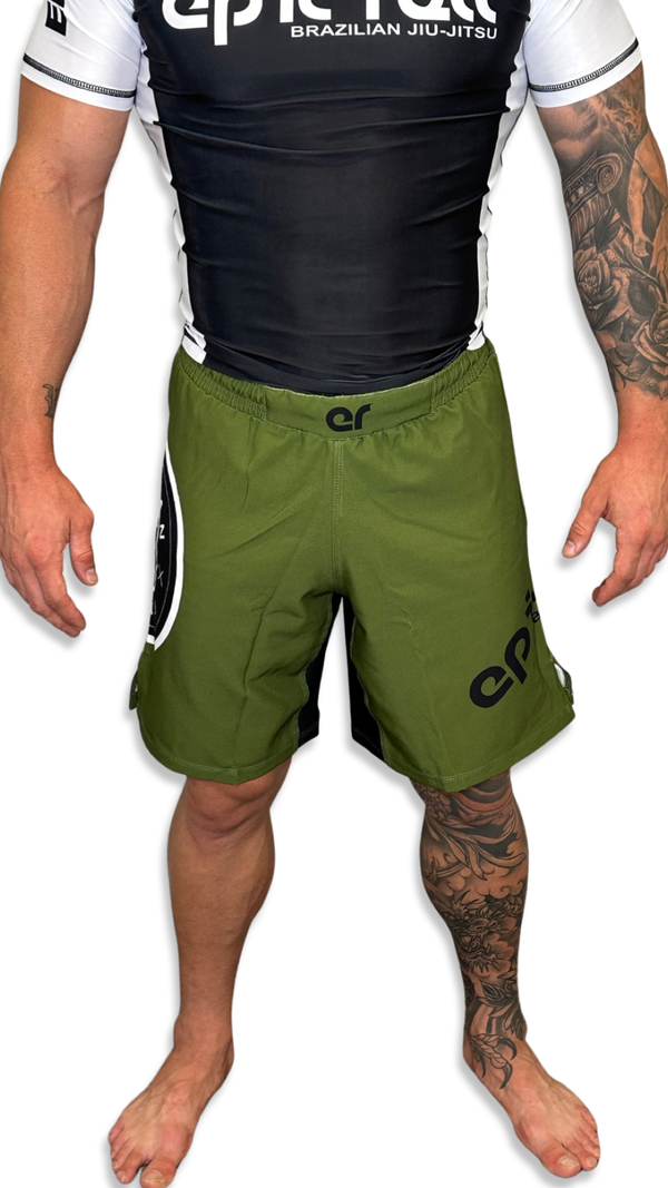 Epic Grappling Shorts (Elastic Waistband) Military Green