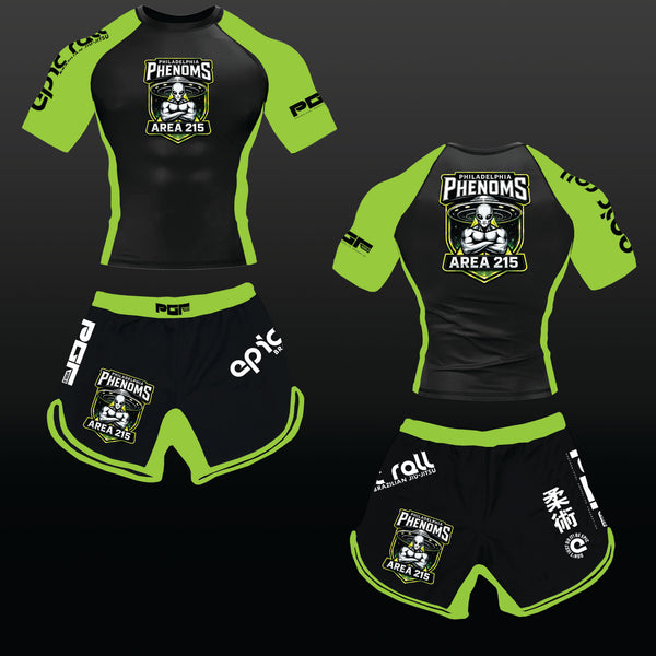 Philadelphia Phenoms Season 10 Full nogi Kit- Black & Green