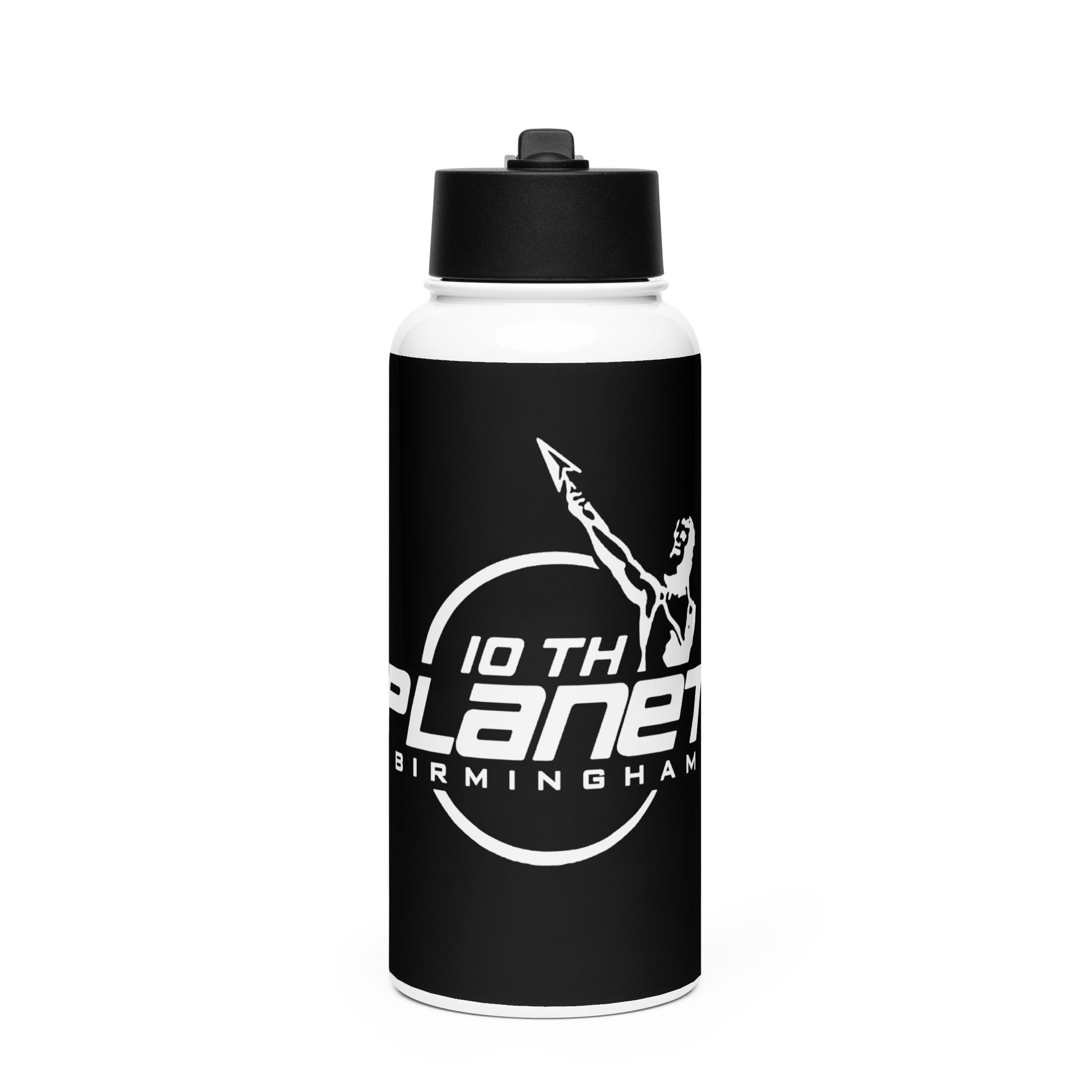 10TH Planet Birmingham - Black steel water bottle